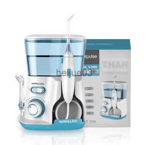 Teeth Whitening Waterpluse Oral Irrigator Water Flosser Teeth Cleaner Dental 800ML Household Pulse Removal Tooth Pick With 5 Nozzles Jet Tips x0714 x0714