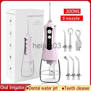 Teeth Whitening Xiaomi Youpin Oral Irrigator portable Dental Water Tank Flosser Jet Pick Waterproof Teeth Cleaner 300ML 5 Nozzles Mouth Tools x0714 x0714