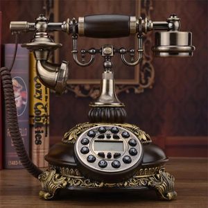 Teléfonos Teléfono antiguo con cable Fijo Digital Retro Teléfono Botón Dial Vintage Decorativo Madera Maciza Teléfono Fijo Oficina en el Hogar 9 231215