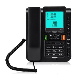 Téléphones F3ke Téléphone fixe fixe avec appelant DualInterface Téléphone Grand LCD Numéro d'affichage Stockage pour le bureau à domicile EL 230812