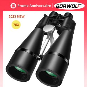 Télescopes 2023 New Borwolf Binoculars 2575x80 Hight Définition Télescope militaire imperméable pour l'observation des oiseaux Randonnée de chasse sport