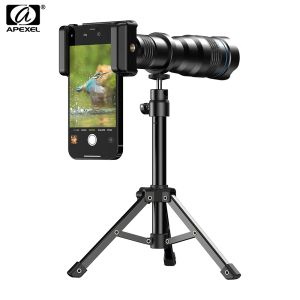 Télescopes Apexel 4k 36x Téléphoto de zoom monoculaire 36X Téléphoto pour téléphone avec un support métallique Clip universel pour Shoot Birds / The Moon / Game