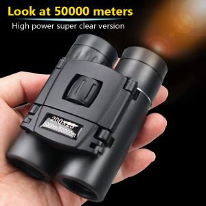 Télescopes Mini Portable Zoom HD 50000m Binoculaires puissants 200x25 Pliage à longue portée Low Light Vision Night Vision Professionnel