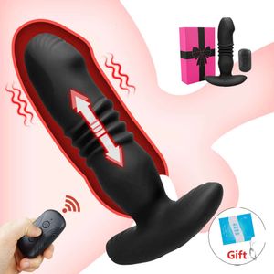 Vibratrice de gode télescopique Remote télécommande de massage de la prostate stimulateur anal jouet crosse érotique sexy toys for couples man 18
