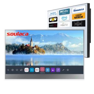 Televisión Soulaca 22 pulgadas Smart Magic Mirror Televisión LED Proyección eléctrica webOS TV para baño Impermeable TV oculta Control por voz Am