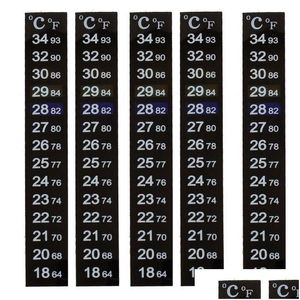 Instruments de température Thermomètre d'aquarium à cristaux liquides en gros avec bande et autocollant de température numérique Brewcraft adhésif Dr Dhble