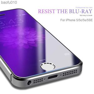 Verre trempé pour iPhone 5S 5 SE Protecteur d'écran 9H Film de protection anti-lumière bleue Verre pour iPhone 6 6s 7 8 Plus X XS Max XR L230619