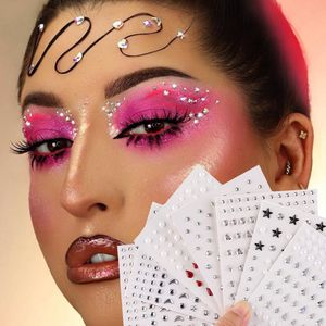 Tijdelijke Tattoos 3D Glitter Diamant Gezicht Sieraden Sticker Juwelen s Tattoo Party Body Art Decoraties Makeup Tools 230616