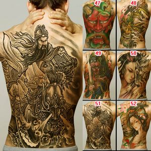 Tatuajes temporales Tattoo de espalda completa Buda Buda Geisha Dragón Dragón Diseños de carpa de tigre Hombres Tatón temporal Palticina de gran tamaño Arte de cuerpo Modelo 230811
