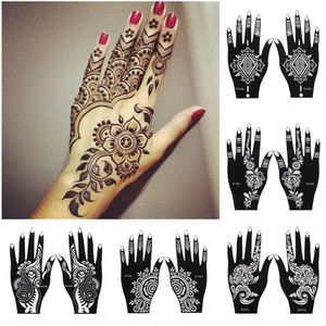Tatuaggi Temporanei Stencil Hennè Professionale Mano Body Art Modello Adesivo Strumento Matrimonio Fiore India 221124