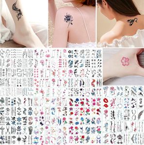 Tatuajes Temporales pegatina flor Animail tatuaje instantáneo arte corporal brazo impermeable papel de tatuaje falso patrones de mezcla al por mayor