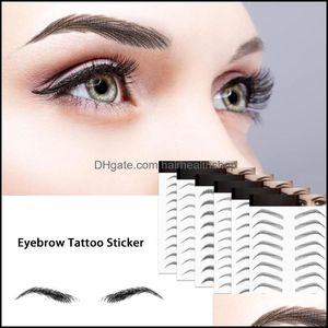 Tatuajes temporales pegatinas de cejas impermeables pegatinas de transferencia de transferencia de cables sha en estilo arco para mujeres y niñas entrega de caída dhiav