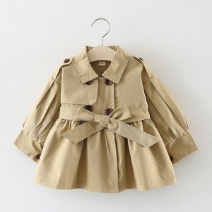 Abrigos de tenca Ropa para niños 2023 Abrigo para niñas Chaqueta para niños Primavera Otoño Estilo coreano Lindo largo Trench Baby Girls Cortavientos 230111