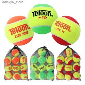 Pelotas de Tenis Pelotas de Tenis para Niños Teloon Stage 1/2/3 Rojo Naranja Verde para Niños de 5 a 14 Años Entrenamiento de Tenis 10 Pelotas con Bolsa de Malla L23118