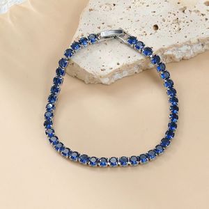 Tennis Blue round Zircon with Roman Alphabet bracelet luxury designer bracelet jewelry high quality with box 3URC
