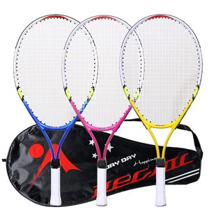 Raquetas de tenis 1pcs Raqueta de tenis especial de 23 pulgadas para adolescentes Raqueta de tenis de aleación de aluminio Alambre de nylon fuerte Adecuado para entrenamiento de niños 230311