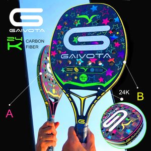 Raquettes de Tennis GAIVOTA 24K Fibre de Carbone Plage Édition Limitée de Qualité Professionnelle avec Technologie Holographique d'Estampage Couleur 3D 230307
