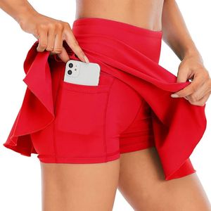 Jupes de tennis Nuage cacher Fitness jupes de Tennis Badminton Golf S-XXXL jupe taille haute Shorts femmes athlétique course Sport filles jupes plissées 231122