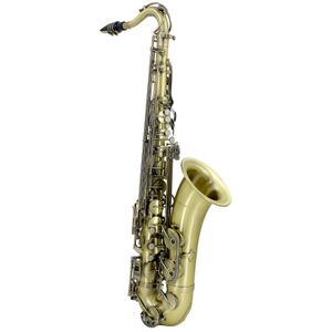 Saxofón tenor Jody Blues JTS-804 Bronce antiguo tallado B Saxofón tenor Grado profesional con afinador Boquilla Cañas Estuche