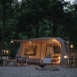 Tentes et abris 2023 Construction de tente automatique extérieure à succès 13 mètres carrés Camping Hut Ridge Tent Space Grande tente de rassemblement L48