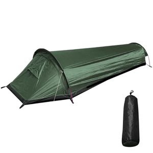 Tentes et abris Camping tente pour une personne ultralégère compacte sac de couchage extérieur tente plus grand espace sac à dos étanche couverture de tente randonnée 231024