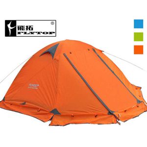 Tents and Shelters Good Quality Flytop Double Layer 2 Person 4 Season Aluminum Rod Outdoor Camping Tent Topwind 2 Plus With Snow Skirt J230223