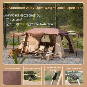 Tentes et abris Tente de camping en plein air grand espace de haute qualité Vitesse automatique Open Ridge Camping 21,2 m² Canopy One Tent Outdoor Sleeping Gear 230711
