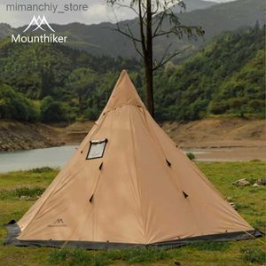 Tentes et abris Nouvelle tente de camping en plein air voyage double face étanche site de camping pyramide poêle à bois indien tente protection contre l'incendie Q231117