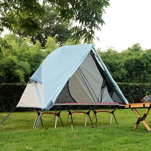 Carpas y refugios Acampar al aire libre Carpa fuera del suelo Carpa para una sola persona Fácil de almacenar Aleación de aluminio portátil Anti-mosquitos Carpa de pesca a prueba de lluvia 231018