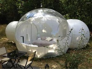 Tiendas de campaña y refugios Tienda de campaña al aire libre para la venta Habitaciones dobles con túnel Burbuja Árbol Domo Casa PVC Inflable Iglú Fan El