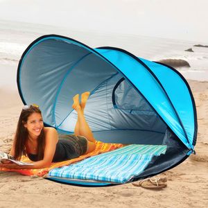 Tents and Shelters Pop Up Summer Automatic Beach Tent 2-3 People Speed Open Quick Portable Simple Shade Sun Fishing Park Leisure Travel BBQ Tourist 230613