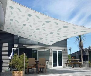 Tentes et abris imperméables abri solaire jardin imprimé parasol voile feuille extérieure imperméable à la pluie ombre patio terrasse auvent natation 8125167