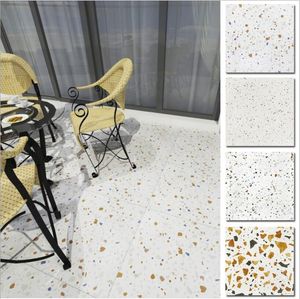 Terrazzo tile bar and restaurant 600mm white background color granule floortile bed lodging non slip floor tiles