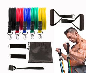 test Pull Rope 11 Pcs Set Exercices de Fitness Bandes de Résistance Tubes en Latex Pédale Extrait Entraînement du Corps Entraînement Élastique Yoga Ba5241587