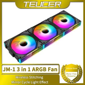 TEUCER JM-1 PC Cooling Fan ARGB Mirror Cycle Light Effect 800-2000RPM PWM Water Cooling 360mm Cooler Fan 231221