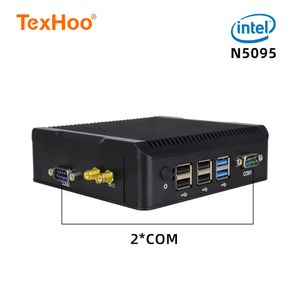 TexHoo Mini PC CPU Intel N5095 Processeur Windows 11 Pro Ordinateurs de bureau SSD NVMe ITX Serveur NUC portable 2COM WiFi Bluetooth 240104
