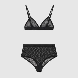 Textile Luxury G Lettre Mesh sous-vêtements Home Textile Femles sexy Sous-cluloths Home Elegant Home Lingerie Designer Lace Bra Set Lady B