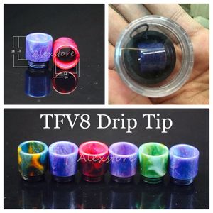 810 510 Fil Résine Époxy Large Bore Drip Tip Embouchure Drip Tips pour TFV8 Prince TFV8 Big Baby Atomiseur 528 DHL