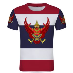 Camiseta con bandera de Tailandia, camiseta personalizada gratuita para hombres, camisetas tailandesas, camiseta con emblema de bandera, número de nombre de país DIY 220609