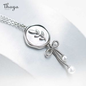 Collar de lazo de diseño Original Thaya para mujer 100% S925 rama de olivo de plata cadena de clavícula colgante Nacklace regalo de joyería para niña