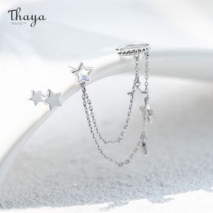 Thaya Silver Color Star Ciondola l'orecchino per le donne con la catena Orecchini Crytals viola chiaro Alta qualità Elegante gioielleria raffinata 220214
