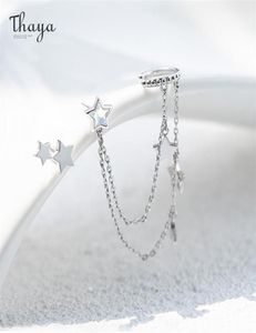 THAYA Silver Color Star Dangle Pendiendo para mujeres con cadena Purple Crytals Pendientes de alta calidad Joyería fina elegante 2202145131429