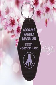 The Addams Family Mansion Mercredi Scoobydoo Films Thing MOTICIA Black Motel El Room Key Tag Ring Fob Spooky Keychain Keychain5383865