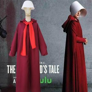 The Handmaids Tale Offred vestido rojo disfraz en forma de capa 263V