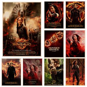 The Hunger Games Affiche bricolage Impressions en papier kraft et affiches Kawaii Room Decor