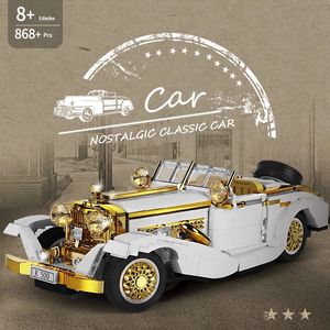 The K500 Vintage Car Model Building Blocks MOULD KING 10003 High-Tech Cars Toy Assembly Bricks Toys Kids Christmas Gifts