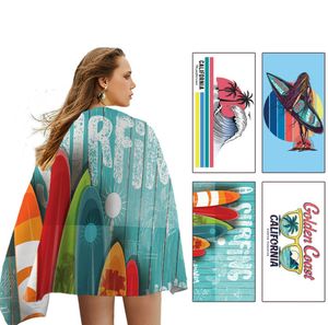 La última toalla de playa impresa de 160X80 CM, estilo de surf de verano, protector solar de fibra ultrafina y vellón de doble cara de secado rápido, compatible con LOGO personalizado