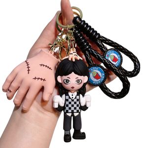 The New Most Restored Wednesday Keychain Adams Accessories Doll Pendant Bag Accessories Car Keychain