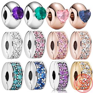 le nouveau populaire 925 perles de charme en argent sterling étincelant pavi gem série mode pandora femmes bracelet bijoux à bricoler soi-même