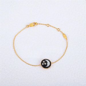 Le nouveau collier étoile lune soleil bijoux pendentif porte-bonheur adopte une épaisseur en argent sterling nacre 18 carats en or de haute qualité neckla271T